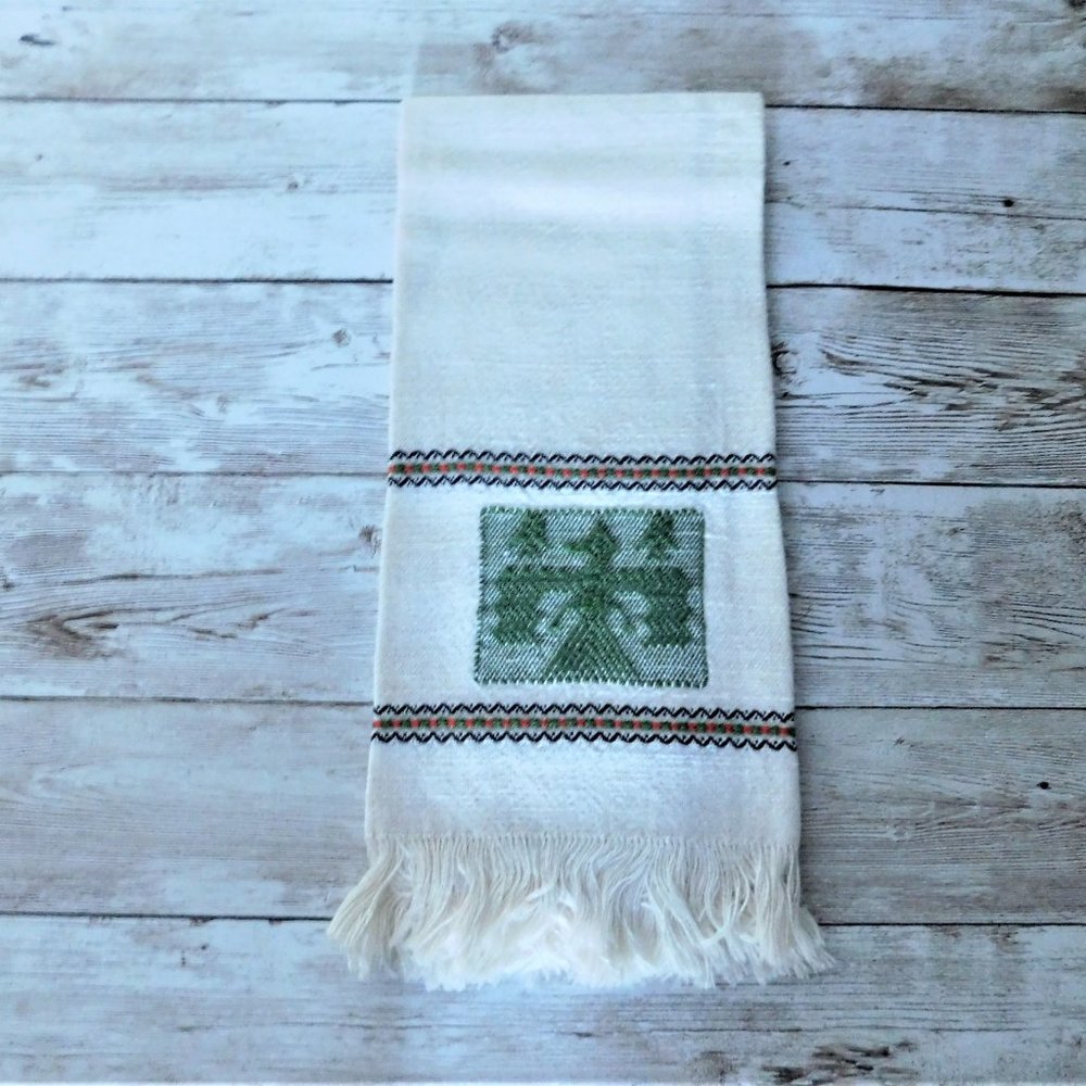 RARE Vintage Thunderbird Embroidered Linen Hand Towel Kitchen Towel
